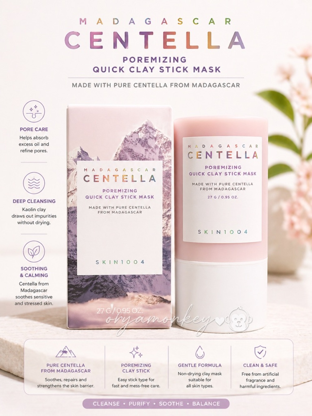 Skin1004 Madagascar Centella Poreminizing Quick Clay Stick Mask